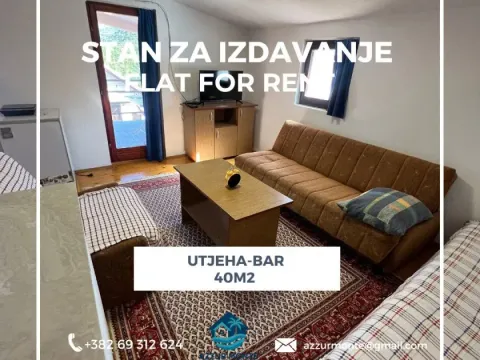 Izdavanje, stan, 40m², Utjeha, Bar