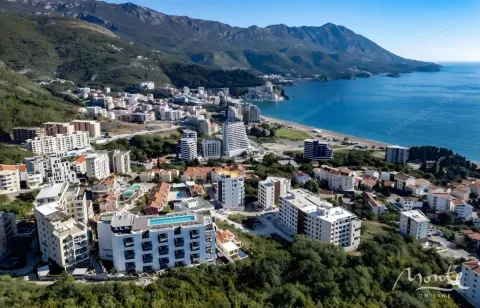 Pogled iz vazduha na obalu, naselje i planine u pozadini. - image 25