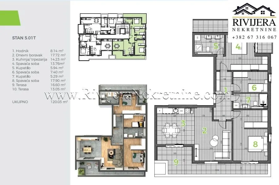 Prodaja, trosoban stan, 120m², Bijela, Herceg Novi
