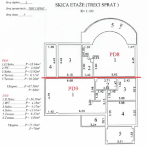 Prodaja, dvosoban stan, 76m², Sutomore, Bar