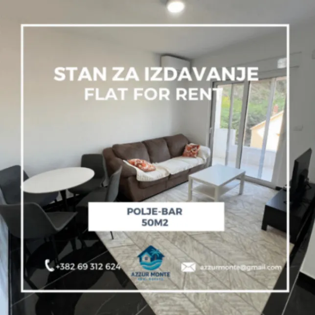 Rent, one bedroom apartment, 50m², Polje, Bar