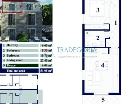Prodaja, jednosoban stan, 51m², Prčanj, Kotor - image 19