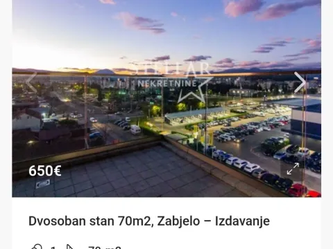 Izdavanje, dvosoban stan, 70m², Zabjelo, Podgorica - image 2