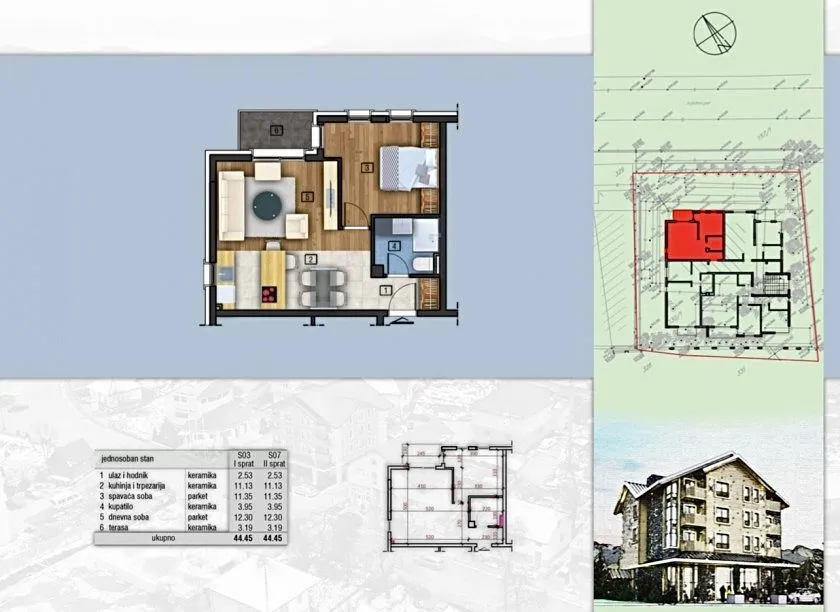 Prodaja, jednosoban stan, 45m², Centar, Kolašin
