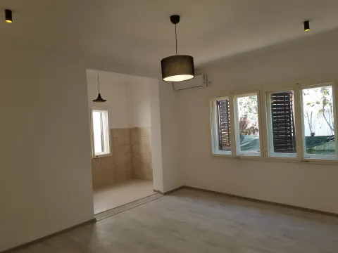 Empty living room with light walls and laminate flooring. - image 6