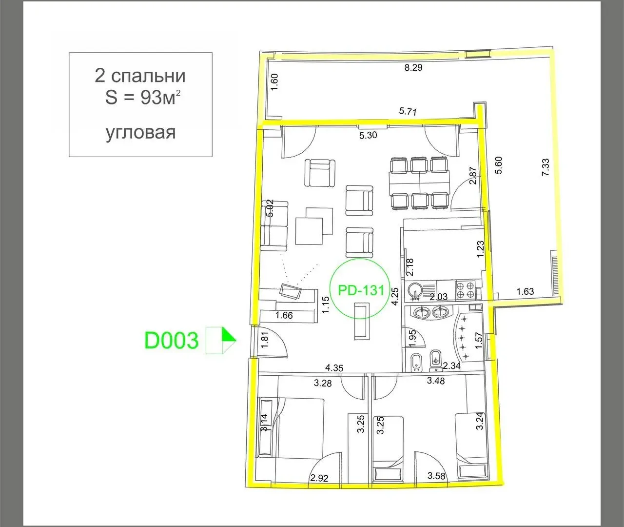 Sale, two bedroom apartment, 93m², Harmonija, Budva
