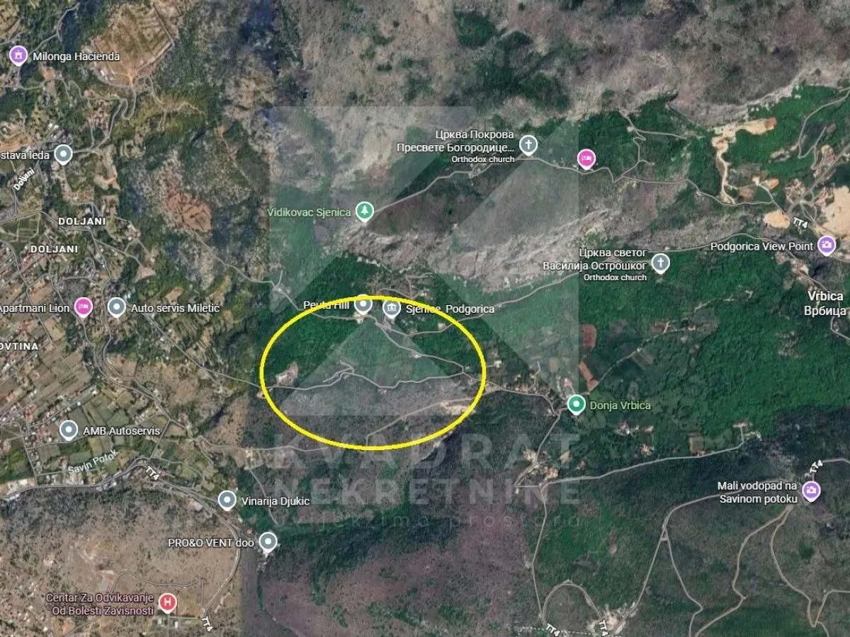 Prodaja, plac, 1040m², Doljani, Podgorica