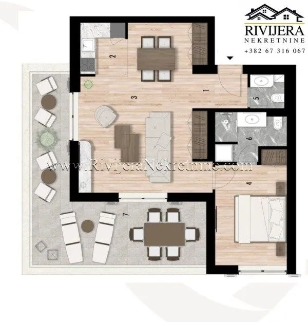 Sale, one bedroom apartment, 85m², Risan, Kotor