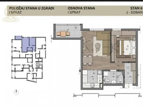 Sale, two bedroom apartment, 45m², Medijana, Niš - image 2