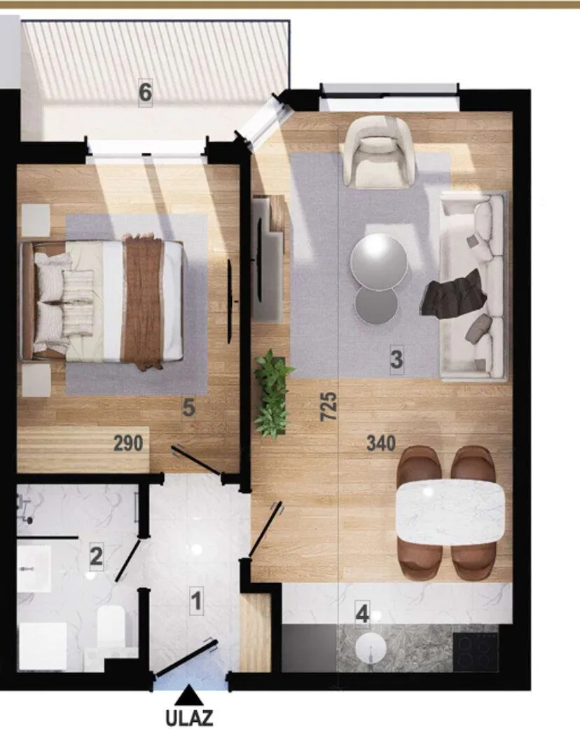 Sale, one bedroom apartment, 47m², Zagorič, Podgorica