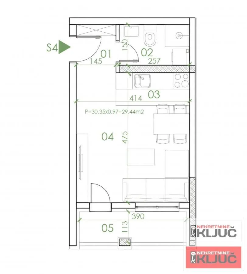 Sale, studio apartment, 30m², Telep, Novi Sad Sve Podlokacije