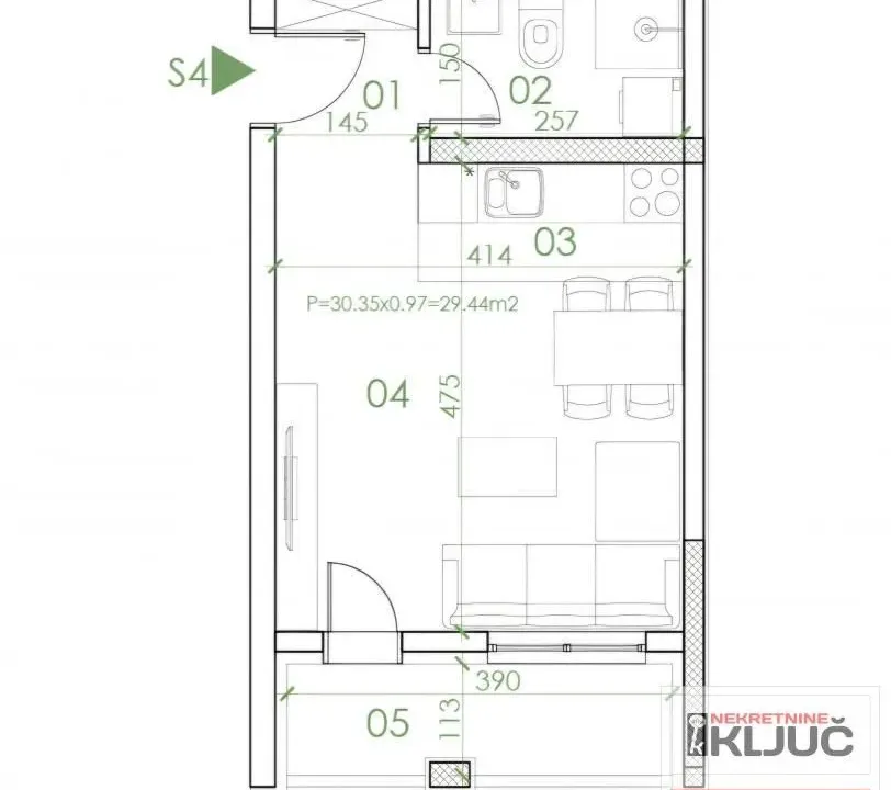 Sale, studio apartment, 30m², Telep, Novi Sad Sve Podlokacije