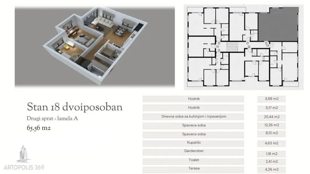 Prodaja, trosoban stan, 66m², Miljakovac, Rakovica