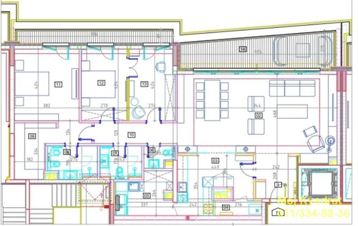 Sale, four bedroom apartment, 167m², Novi Beograd Blok 9, Novi Beograd Sve Podlokacije