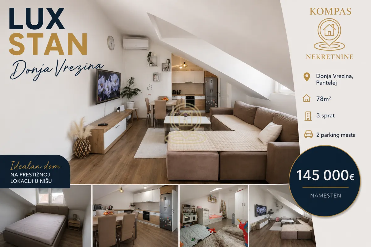 Prodaja, trosoban stan, 78m², Pantelej, Niš