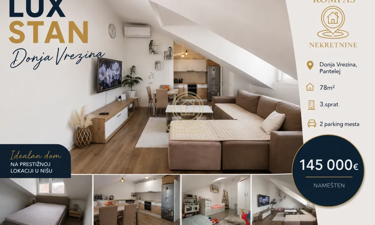 Prodaja, trosoban stan, 78m², Pantelej, Niš