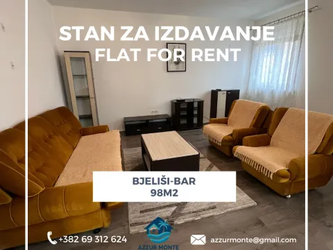 Izdavanje, dvosoban stan, 98m², Bjeliši, Bar - image 1