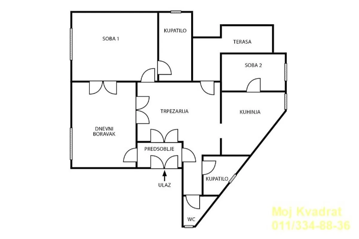 Rent, three bedroom apartment, 103m², Crveni Krst, Beograd