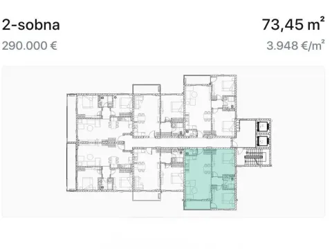 Sale, two bedroom apartment, 73m², Bjeliši, Bar - image 3