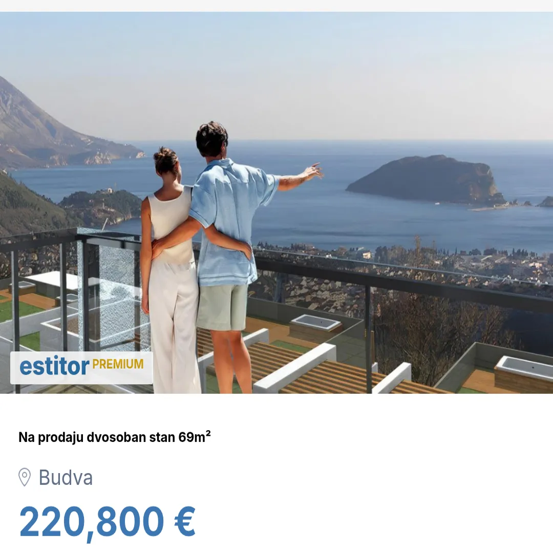 Prodaja, dvosoban stan, 69m², Budva, Crna Gora