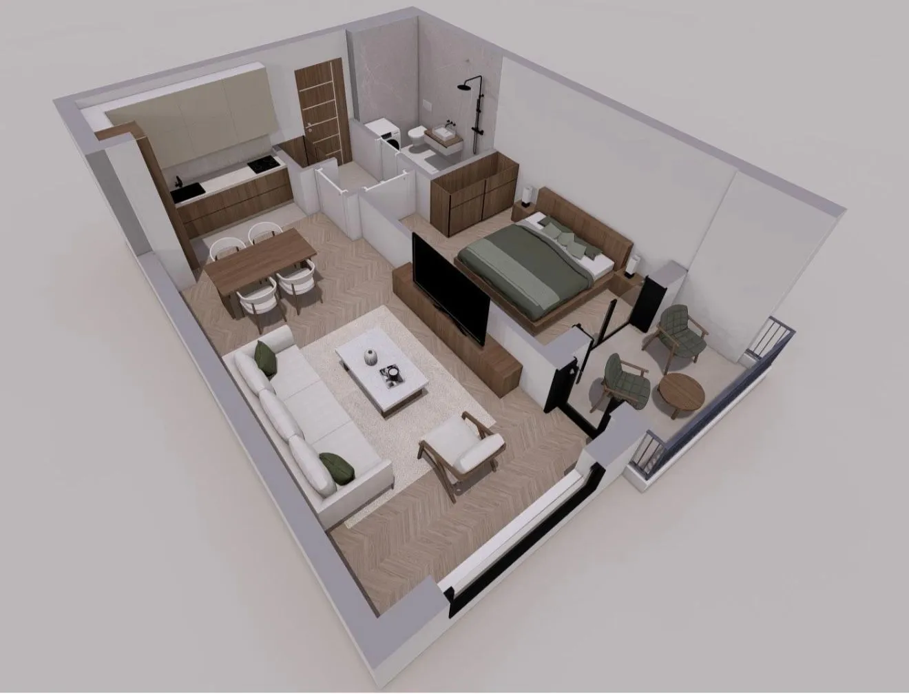 Sale, one bedroom apartment, 49m², Ilino, Bar