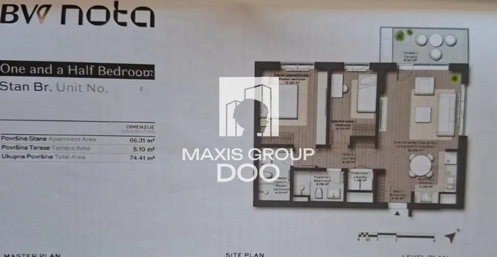 Sale, two bedroom apartment, 54m², Savski Venac, Beograd