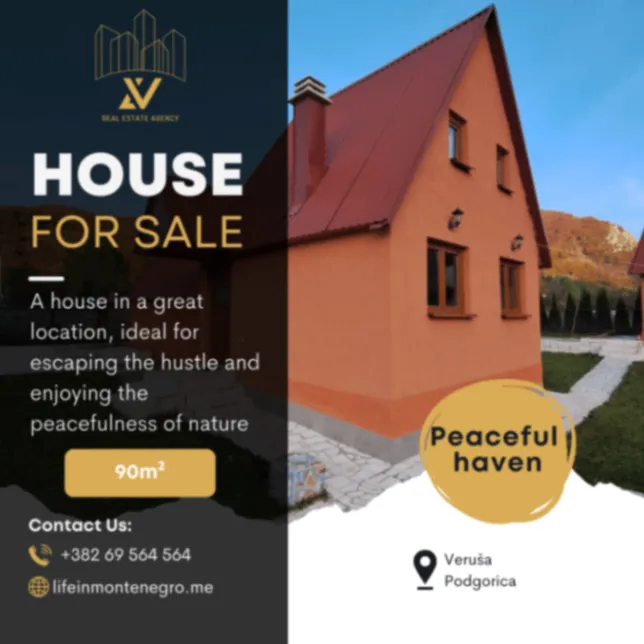 Sale, house, 90m², Veruša, Podgorica