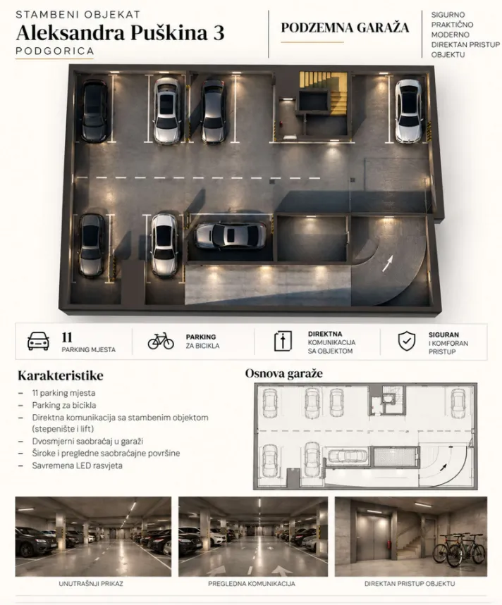 Prodaja, jednosoban stan, 45m², Stari Aerodrom, Podgorica