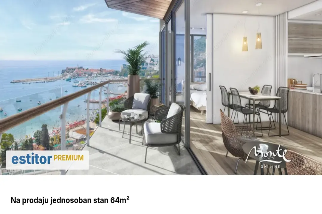 Prodaja, jednosoban stan, 64m², Budva, Crna Gora