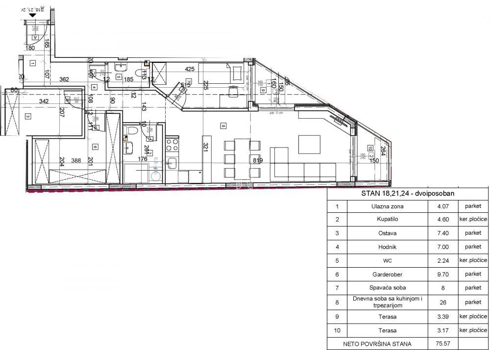 Prodaja, dvosoban stan, 76m², Voždovac Sve Podlokacije, Beograd