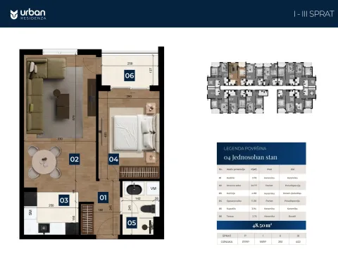 Prodaja, jednosoban stan, 48m², Zabjelo, Podgorica - image 2