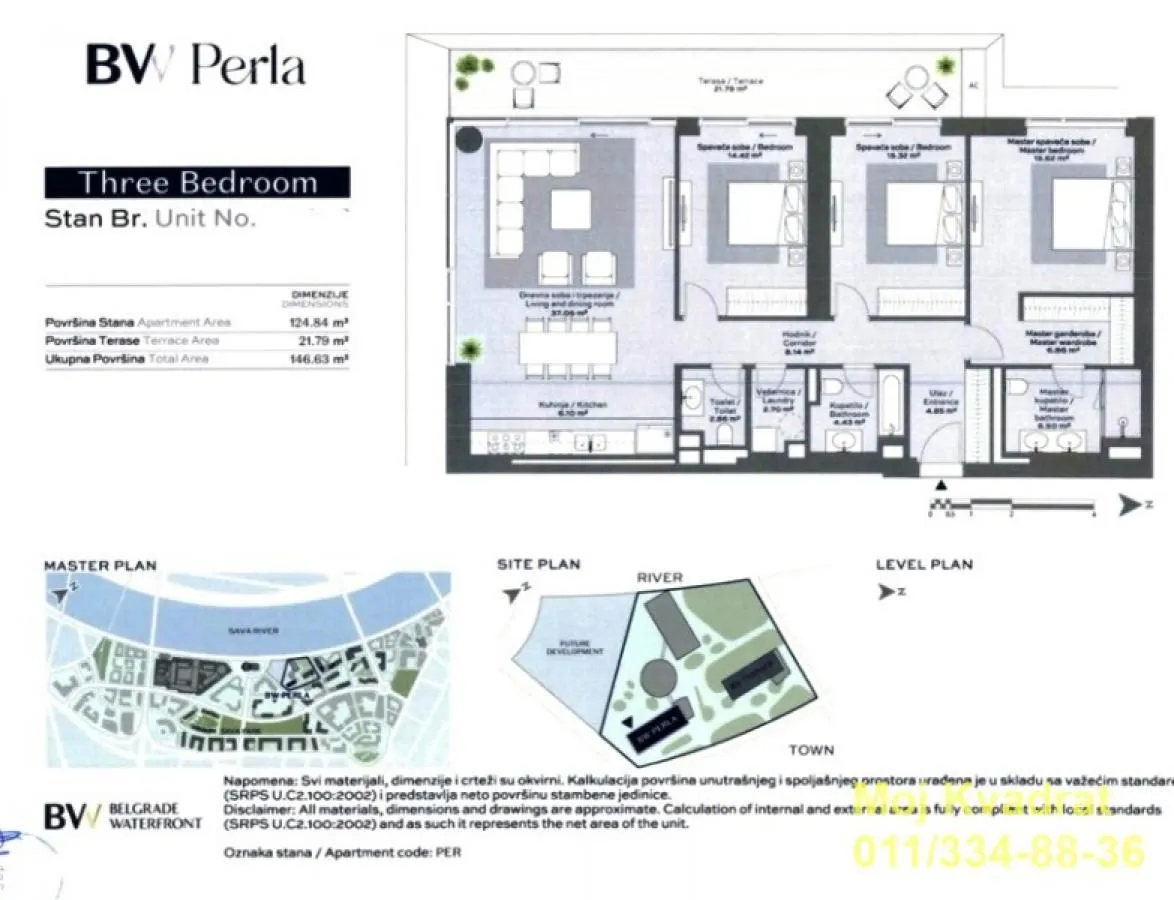 Sale, four bedroom apartment, 147m², Savski Venac, Beograd