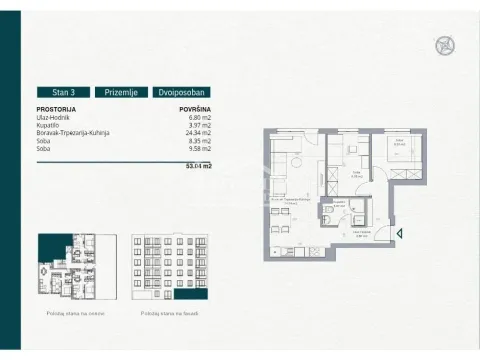 Prodaja, dvosoban stan, 53m², Bežanija, Beograd - image 2