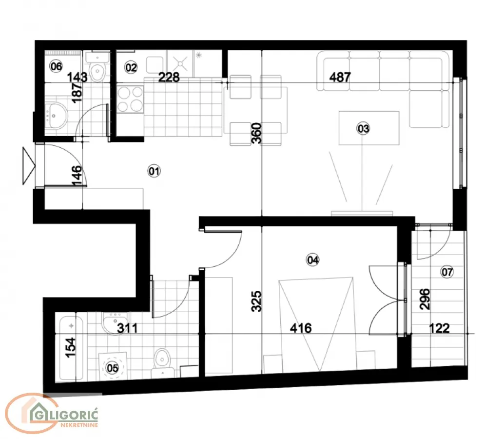 Sale, two bedroom apartment, 53m², Pančevo, Srbija