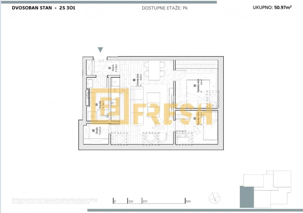 Sale, two bedroom apartment, 50m², Kolašin, Crna Gora