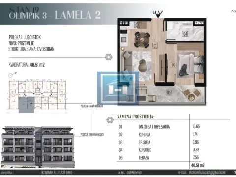Prodaja, jednosoban stan, 40m², Vrnjačka Banja, Srbija - image 2