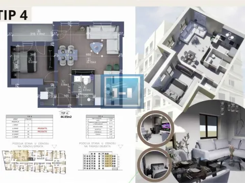 One Bedroom Apartment for Sale, 44m2, Centar, Ćuprija One Bedroom Apartment for Sale, 44m2, Centar, Ćuprija
