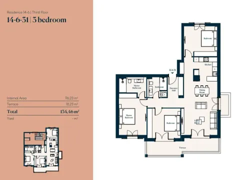Sale, three bedroom apartment, 134m², Luštica, Tivat - image 3