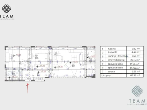 Prodaja, dvosoban stan, 69m², Donja Lastva, Tivat - image 7
