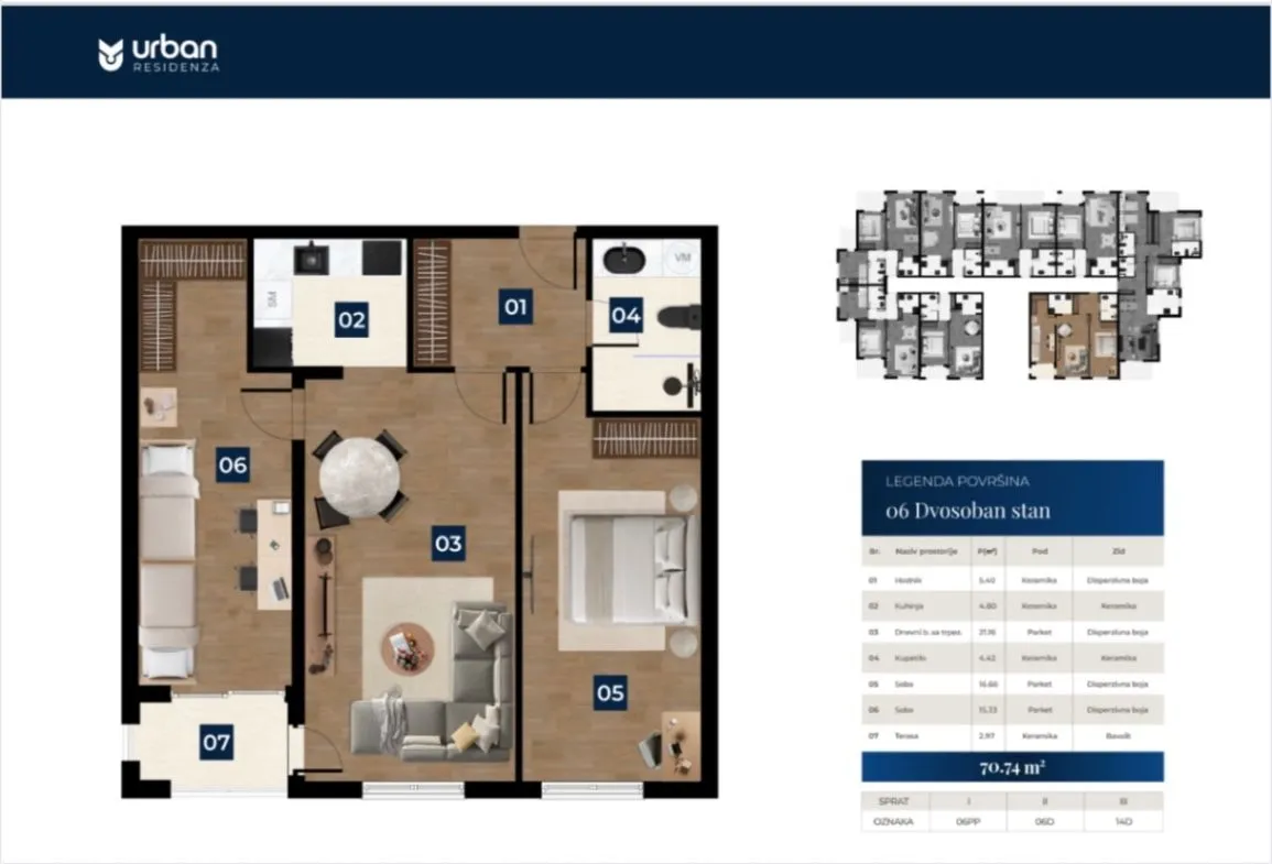 Prodaja, dvosoban stan, 71m², Zabjelo, Podgorica