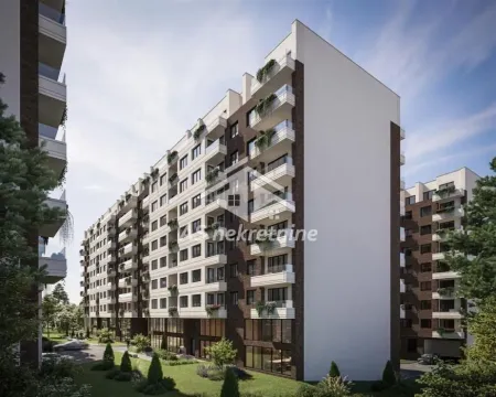 Exterior view of a modern residential building with balconies and landscaped courtyard. - image 7