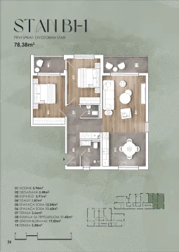 Sale, two bedroom apartment, 78m², Lješevići, Kotor - image 3