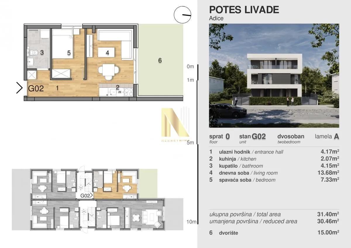 Prodaja, jednosoban stan, 31m², Adice, Novi Sad Sve Podlokacije
