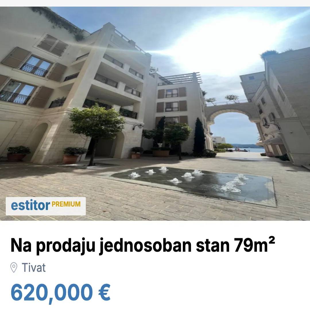 Sale, one bedroom apartment, 79m², Porto Montenegro, Tivat