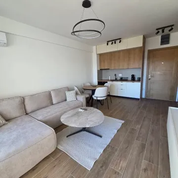Living room with a sofa and dining area in an open-plan space. - image 2