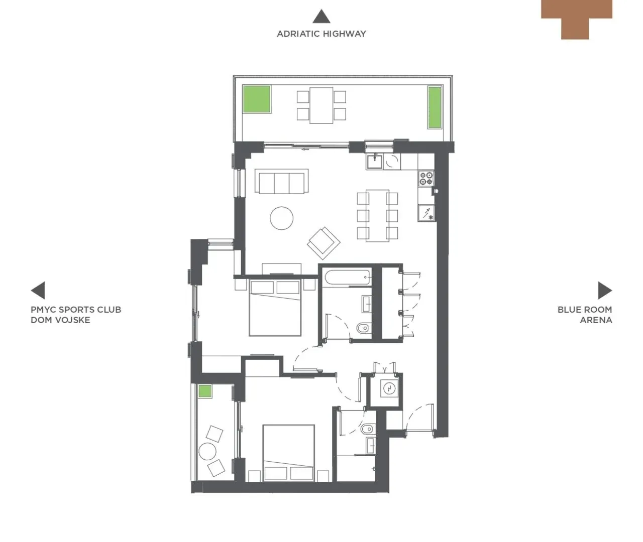 Prodaja, dvosoban stan, 102m², Porto Montenegro, Tivat