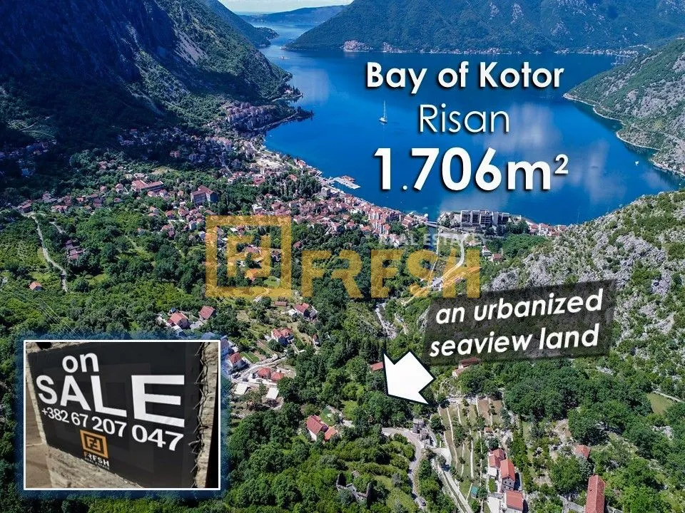 Prodaja, plac, 1706m², Kotor, Crna Gora