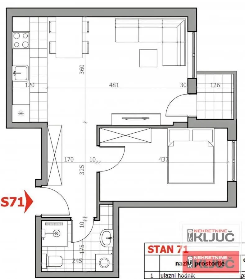 Prodaja, dvosoban stan, 45m², Sremska Kamenica, Petrovaradin