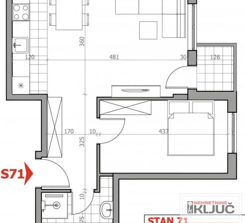 Prodaja, dvosoban stan, 45m², Sremska Kamenica, Petrovaradin