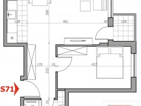 Sale, two bedroom apartment, 45m², Sremska Kamenica, Petrovaradin